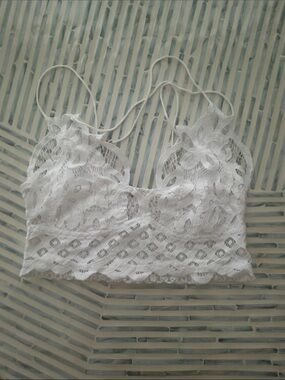 Free People White Lace Bralette